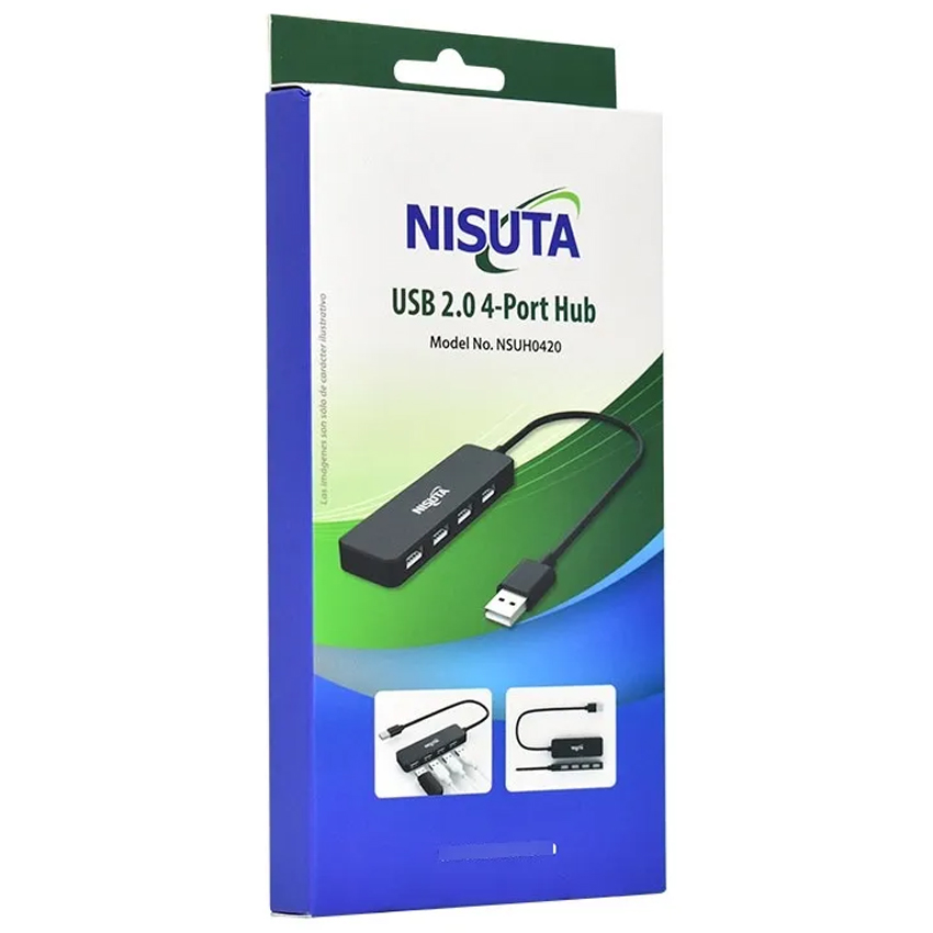Hub Usb 2.0 4 Puertos Con Switch Individuales Nisuta Ns-Uh0420